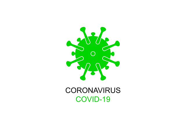 Free coronavirus labeled symbol vector
