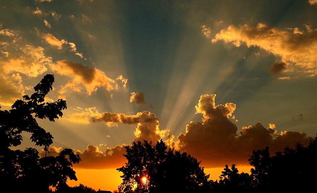 Sonne, Untergang, Sonnenuntergang, Abend