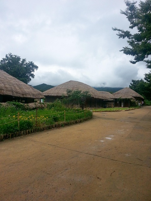Free Thatch Roofed Hose Scenery photo and picture