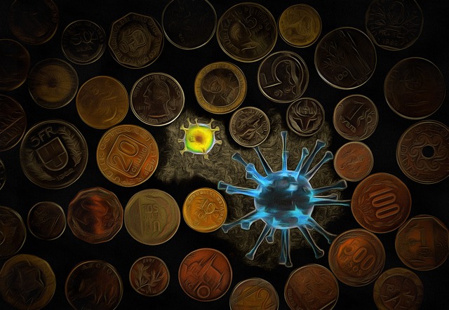 Free virus coins epidemic illustration