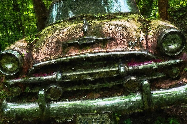 Free old car digital painting car illustration
