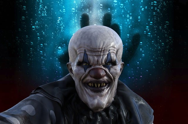Free clown horror creepy illustration