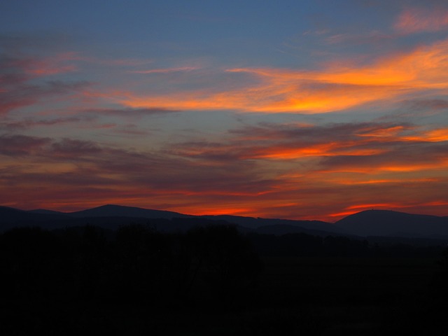 Morgen, Daggry, Himmel, Hills, Natur