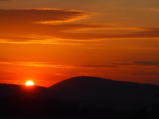 Morgen, Sol, Daggry, Panorama, Himmel