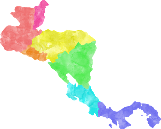 Free central america rainbow map illustration