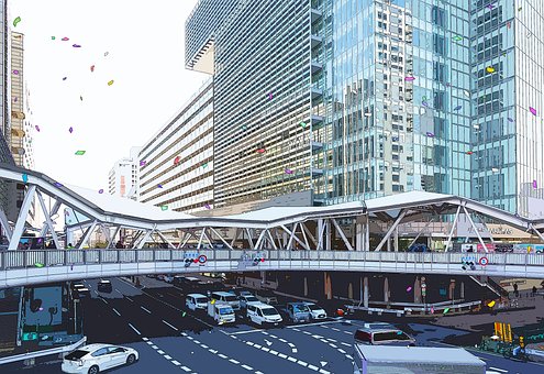 Abbildung Stil, Japan, Osaka, Stadt