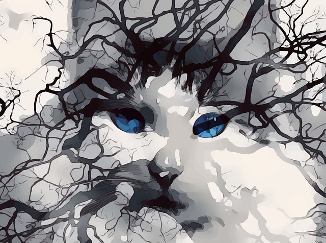 Free cat tree abstract illustration