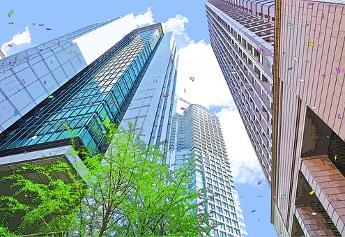 Japan, Osaka, Stadt, Gebäude