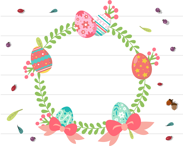 Free postcard easter leaf illustration