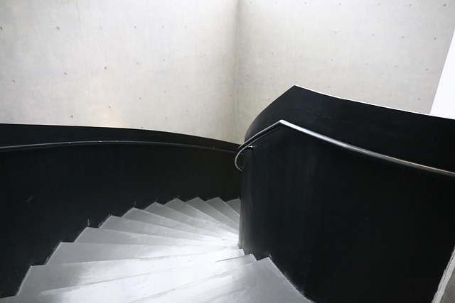 Shanghai, Kunst, Trappe, Sort Og Hvid