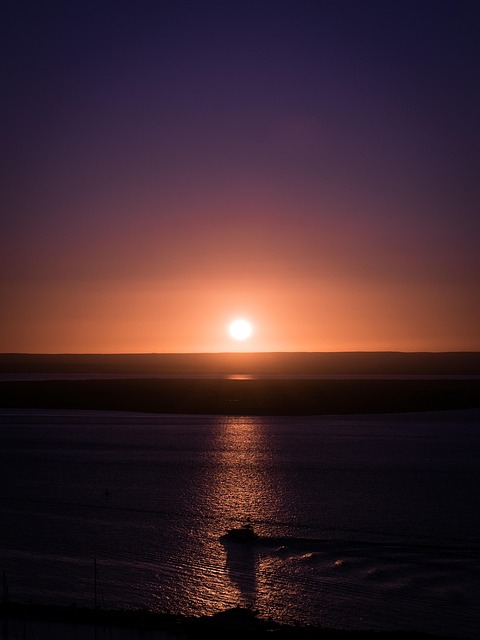 Free Boat Sunset photo and picture