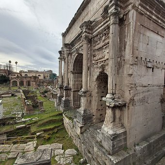 Rome, Italy, Alt, Wolken, Stein