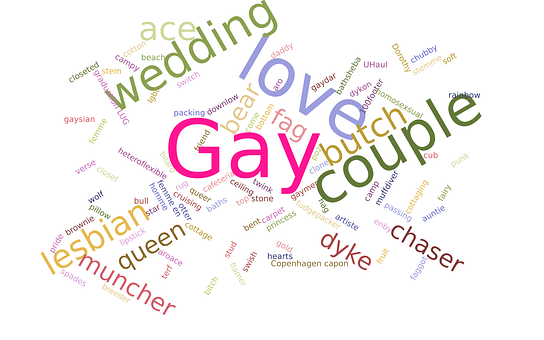 Homo Word Cloud, Dol Zijn Op, Stel