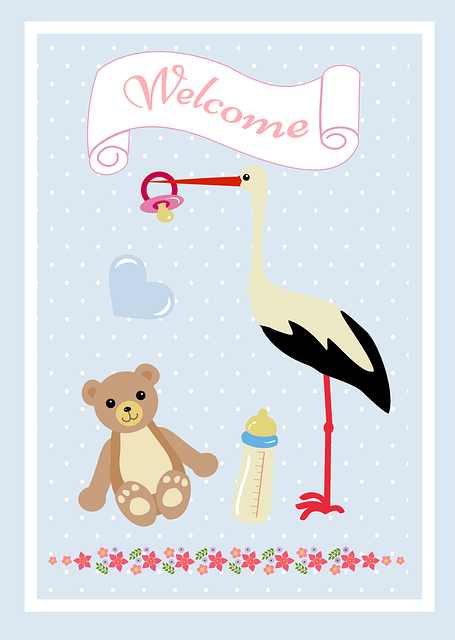 Free postcard baby congratulations illustration