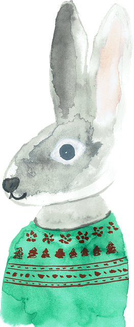 Free Bunny Christmas Bunny illustration and picture