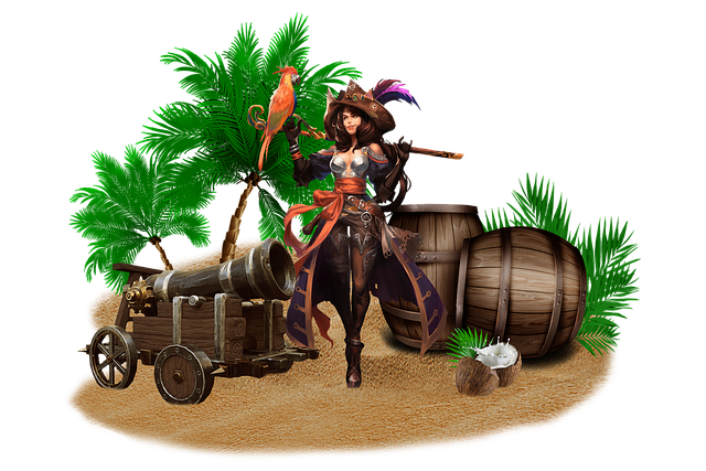 Free pirate hat parrot illustration