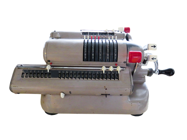 Free industry craft calculating machine illustration