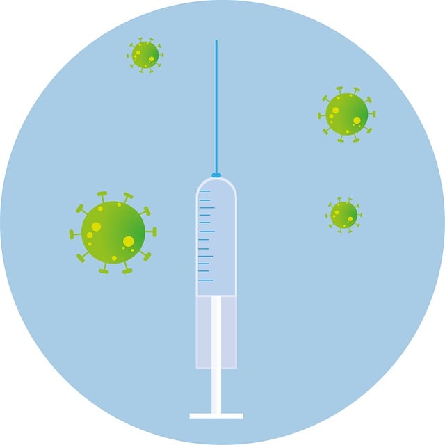 Free injection vaccination corona illustration
