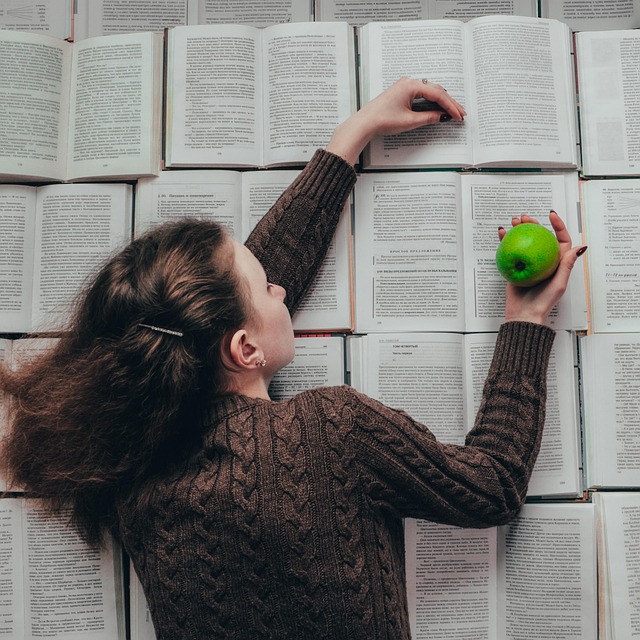 Appel, Boek, Meisje, Grijze Boek