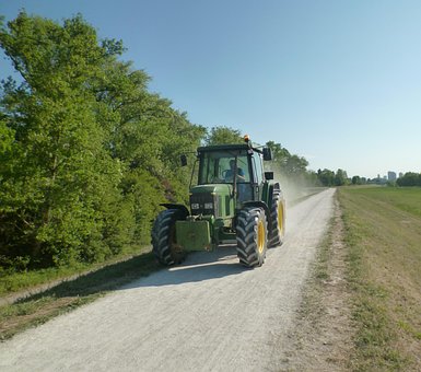 Tractor, Landweg, Landbouw, Platteland