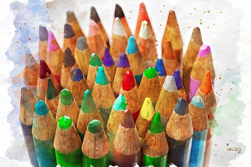 Bleistifte, Farbe, Mehrfarbig, Bunte