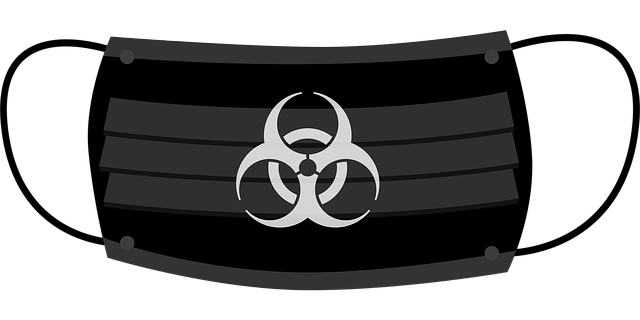 Free mouth guard breathing mask biohazard vector