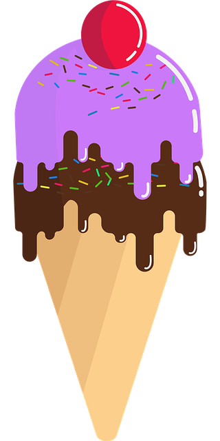 Free ice cream cherry strawberry vector