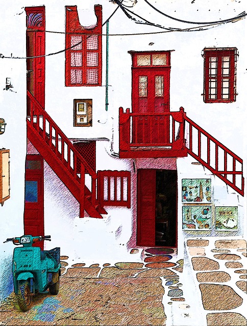 Free alley establishment outdoor illustration