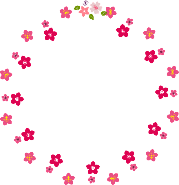 Blomster, Cirkel, Ramme, Grænse, Design