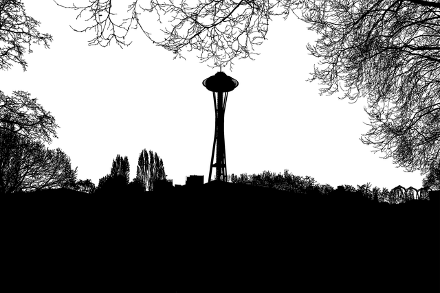 Free seattle space needle silhouette vector