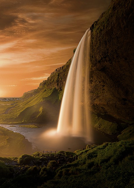 Free Waterfall Sun photo and picture