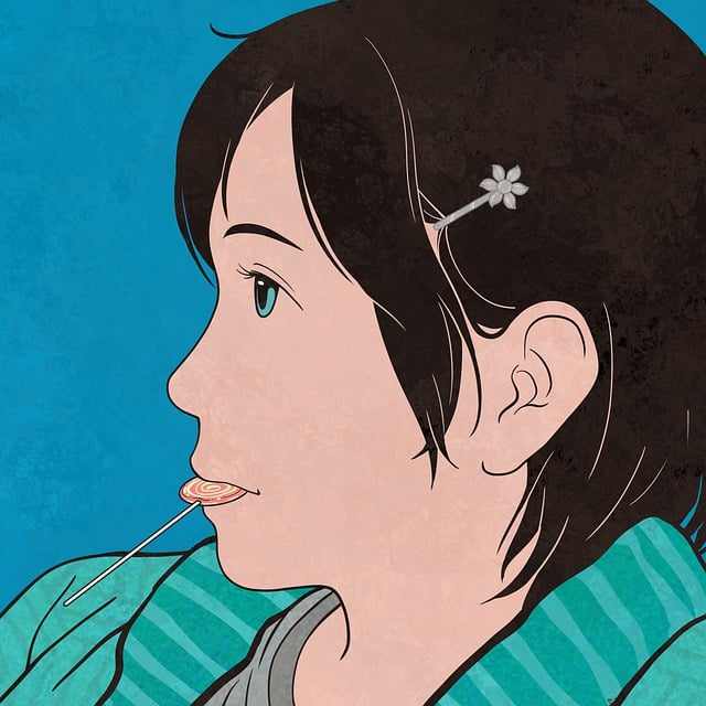Free cartoon painting girl illustration