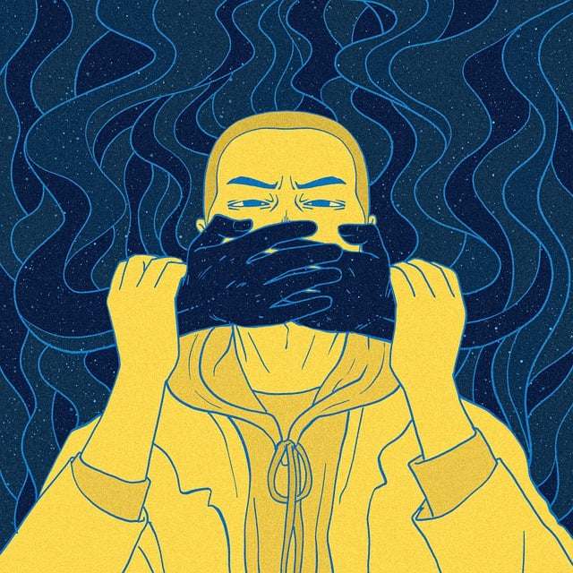 Free caricature painting silence illustration