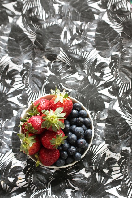 Free Strawberries Blueberries photo and picture