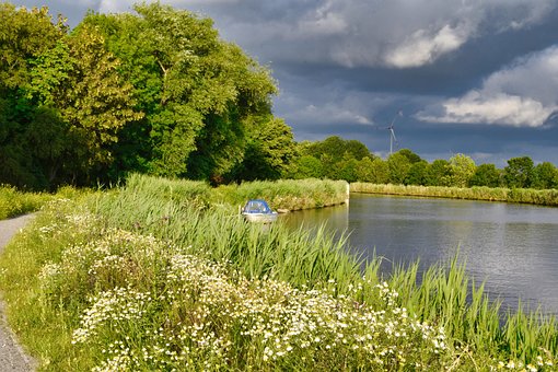 Kanaal, Water, Boot, Groente, Natuur