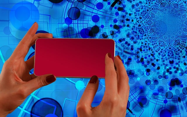 Free smartphone hand mockup illustration
