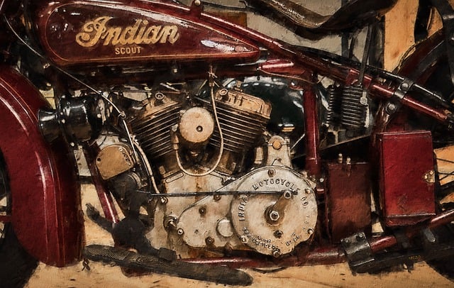 Free motorcycle indian old illustration