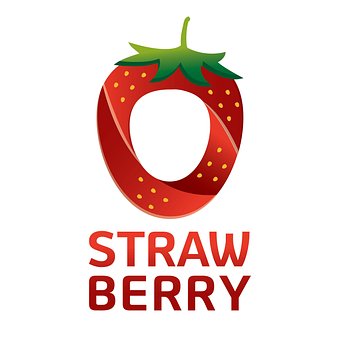 Aardbei, Fruit-Logo, Aardbei Logo, Fruit