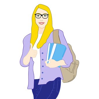Een Meisje-Student, Student, Studie