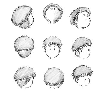 Personagem, Garoto, Desenhando, Esboço