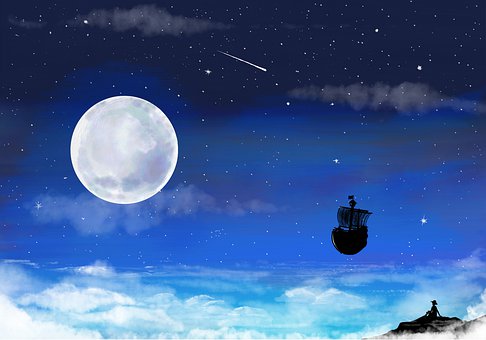Luffy, Ensolarado, Noite, Navio, Pirata
