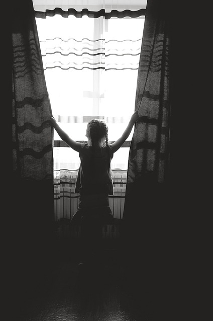Licht, Schwarz Und Weiß, Fenster, Kind