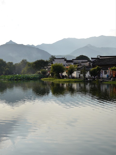 Kina, Sø, Dam, Natur, Bjerge, Asien