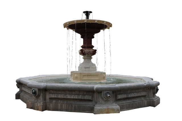 Free fountain water garden illustration