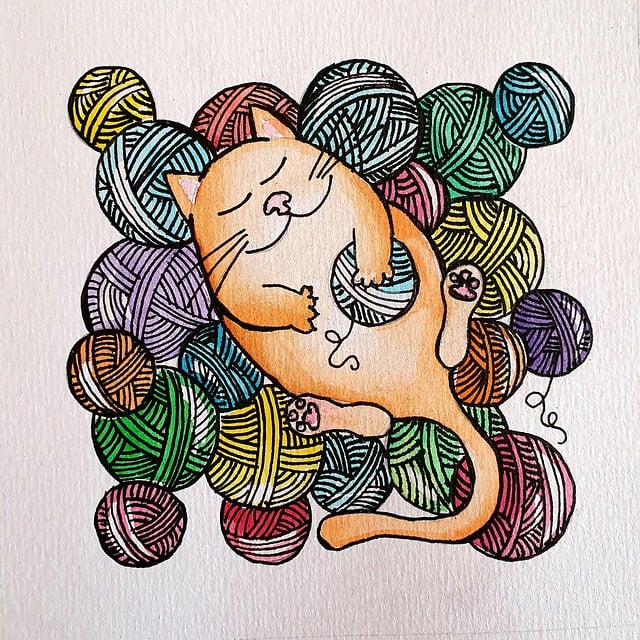 Download free HD stock image of Cat Watercolour Free cat watercolour art illustration