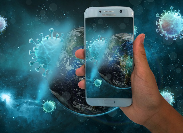 Free corona mobile virus illustration