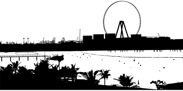 Free dubai uae silhouette vector
