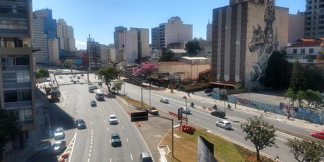 Gade, By, Sao Paulo, Urban, Vej