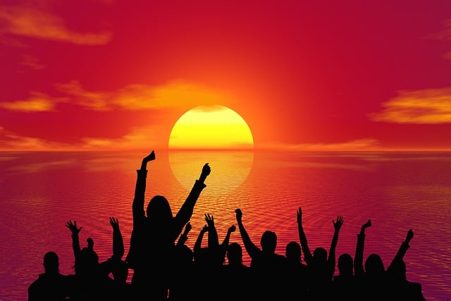 Free sunset party nature illustration