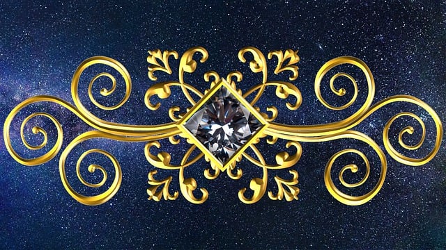 Free gold square gem illustration